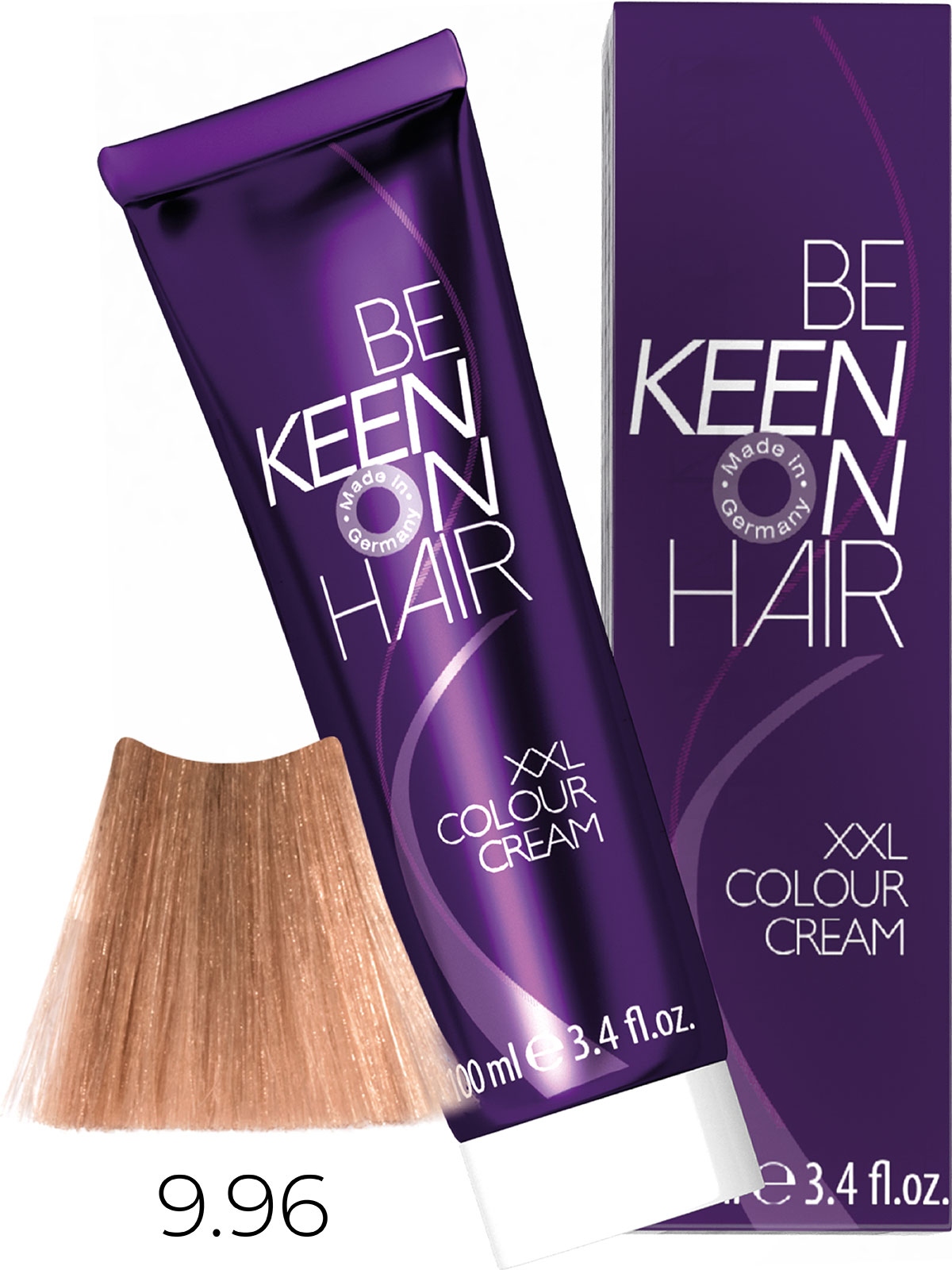 Оттеночные красители:  KEEN -  Крем-краска для волос KEEN COLOUR CREAM XXL 9.96 Светлый блондин сандрэ-фиолетовый Hellblond Cidre-Violett