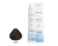  TNL PROFESSIONAL -  Крем-краска для волос Million Gloss 4.12 Коричневый пепельный перламутровый  (100 мл)