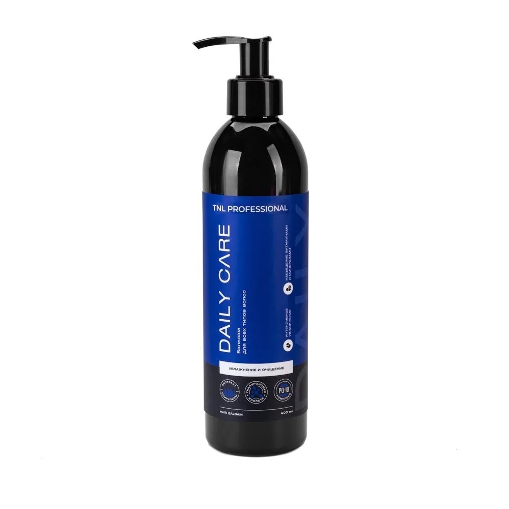 Бальзамы для волос:  TNL PROFESSIONAL -  Бальзам для увлажнения и очищения волос Daily Care с гиалуроновой кислотой и экстрактом спирулины (400 мл)