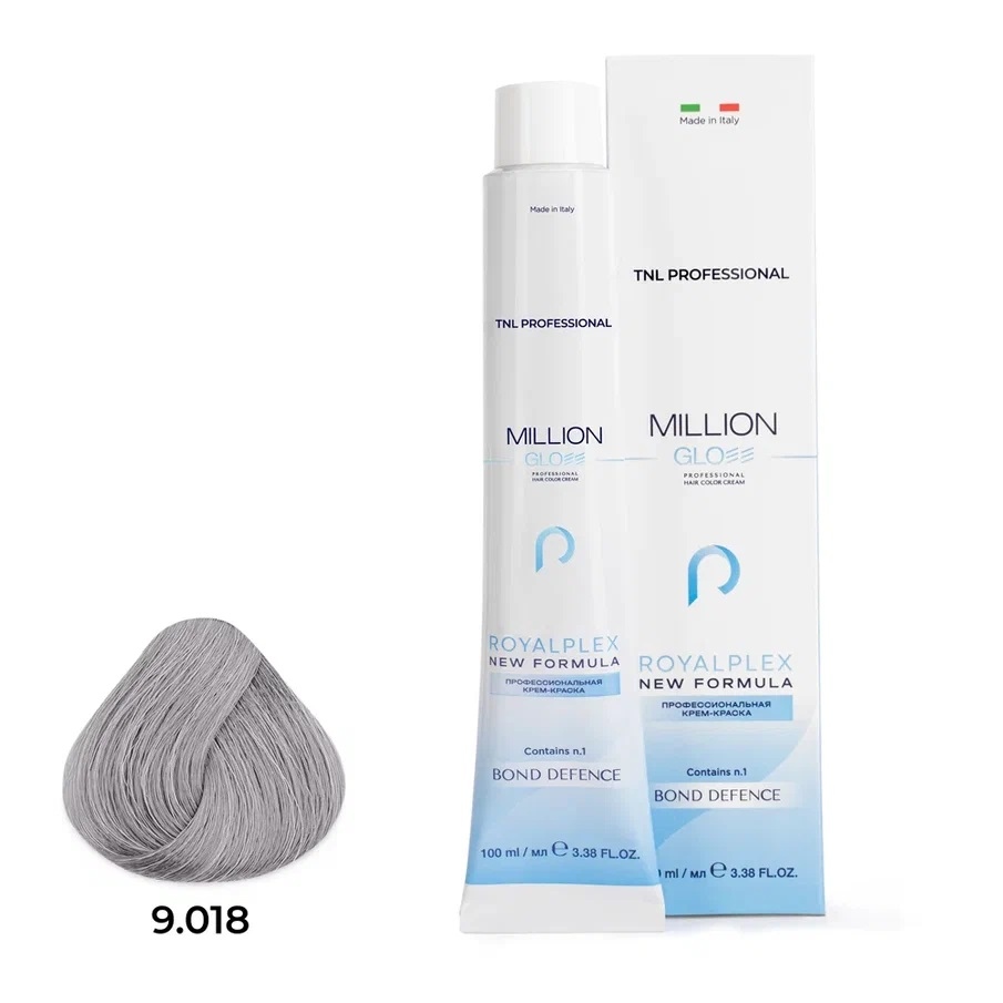 Профессиональные краски для волос:  TNL PROFESSIONAL -  Крем-краска для волос Million Gloss 9.018 Очень светлый блонд прозрачный лакричный  (100 мл)