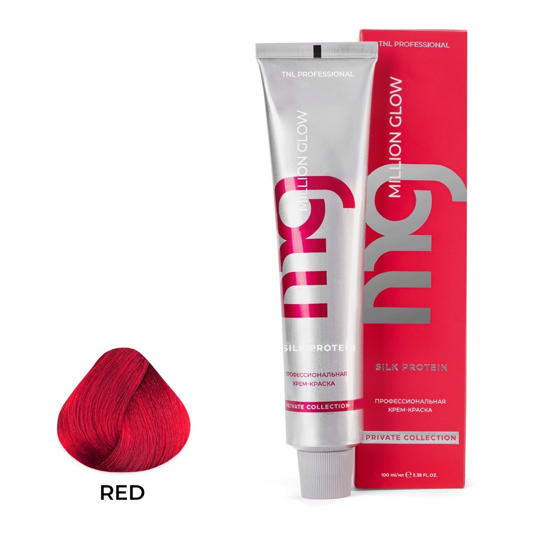 Корректоры краски для волос:  TNL PROFESSIONAL -  Красный корректор Крем-краска для волос TNL Million glow Private Silk protein, 100 мл