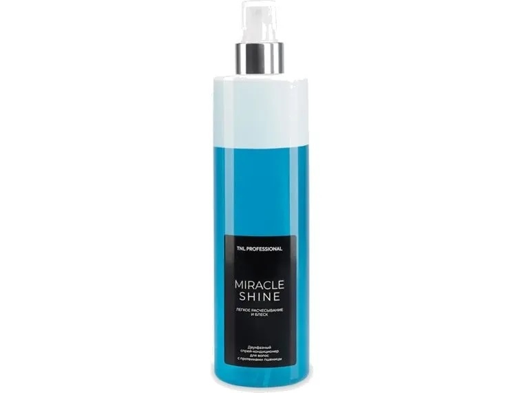 Спреи для волос:  TNL PROFESSIONAL -  Двухфазный спрей-кондиционер Miracle shine 2 in 1 для легкого расчесывания и блеска (500 мл)