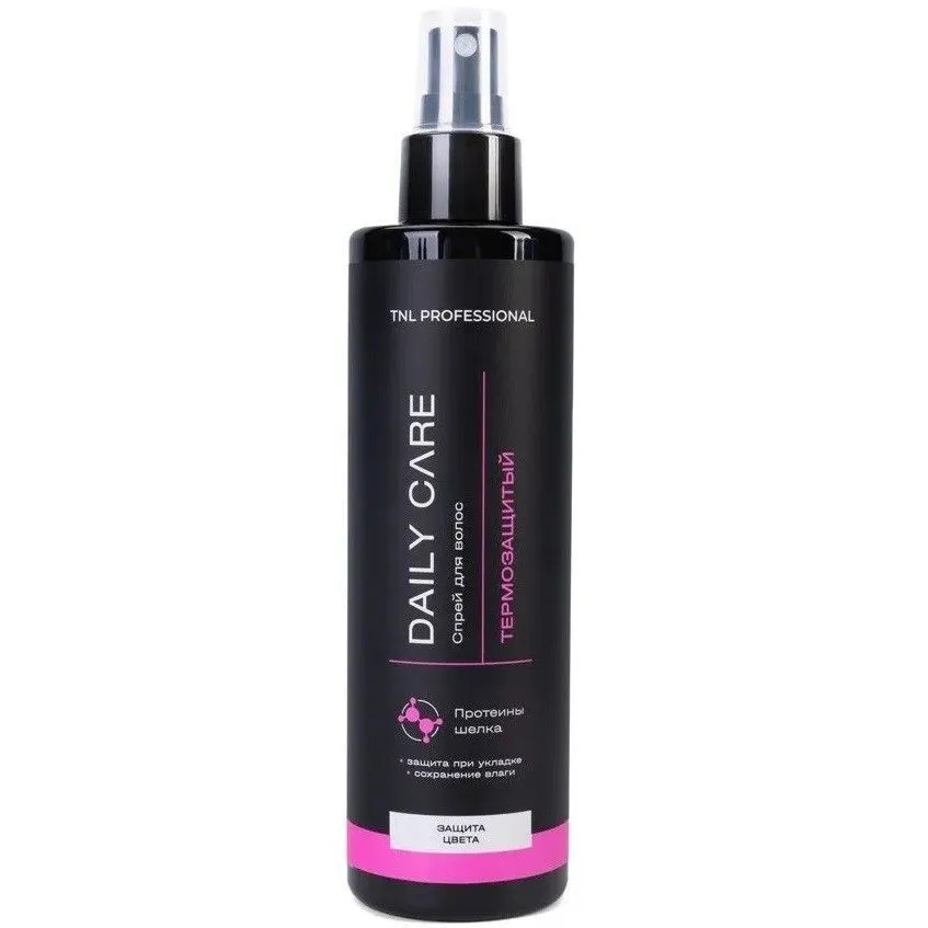 Спреи для волос:  TNL PROFESSIONAL -  Спрей для волос Daily Care “Защита цвета” термозащитный с протеинами шелка (500 мл)