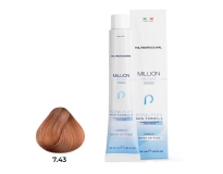  TNL PROFESSIONAL -  Крем-краска для волос Million Gloss 7.43 Блонд медный золотистый  (100 мл)