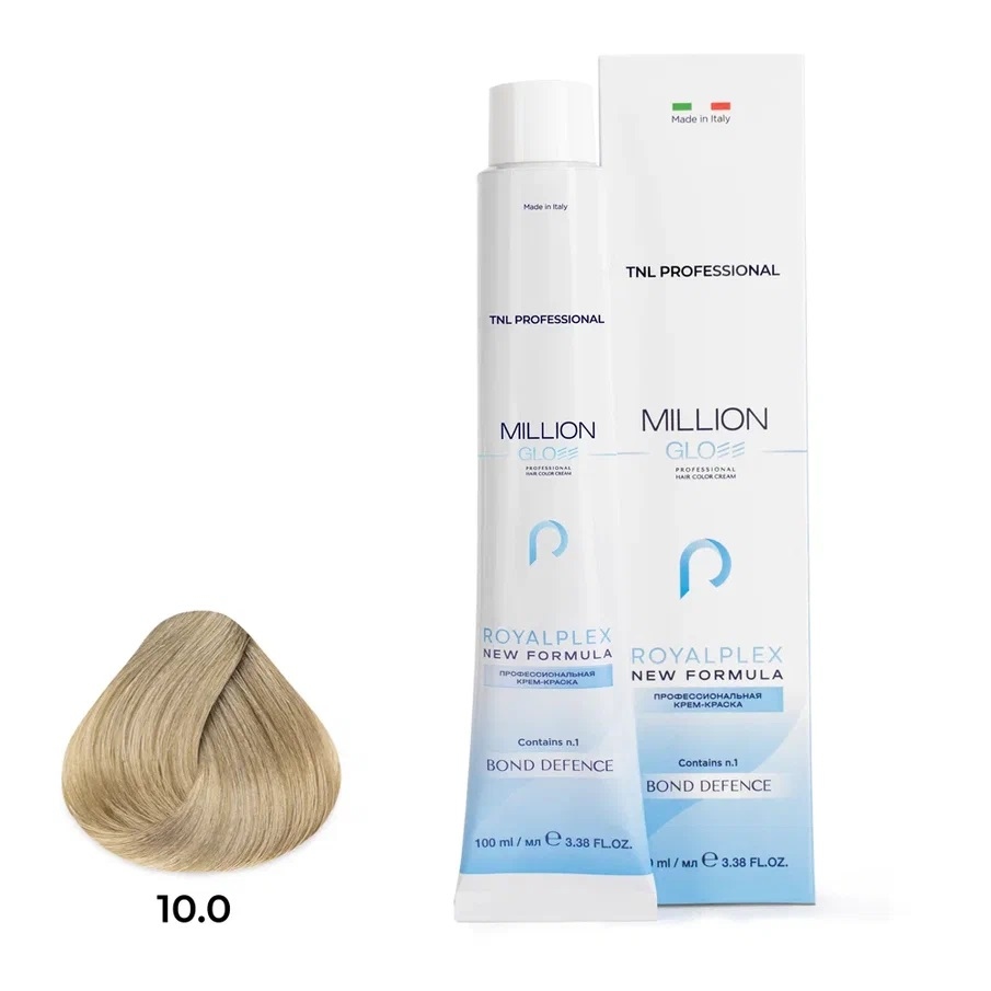 Профессиональные краски для волос:  TNL PROFESSIONAL -  Крем-краска для волос Million Gloss 10.0 Платиновый блонд  (100 мл)